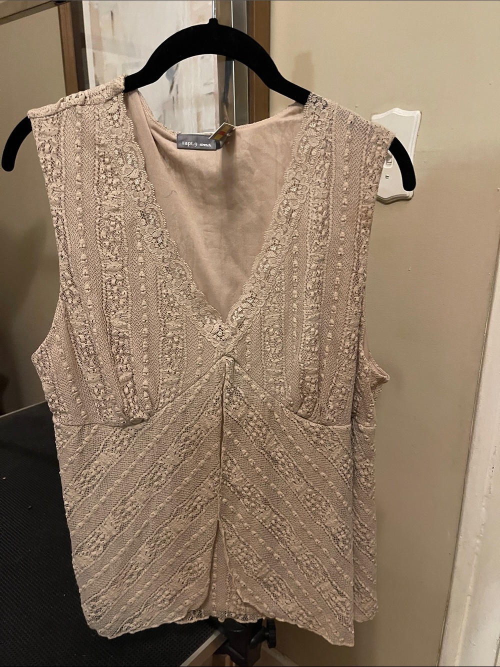Apt. 9 Sleeveless V-Neck Layered Top in Taupe
